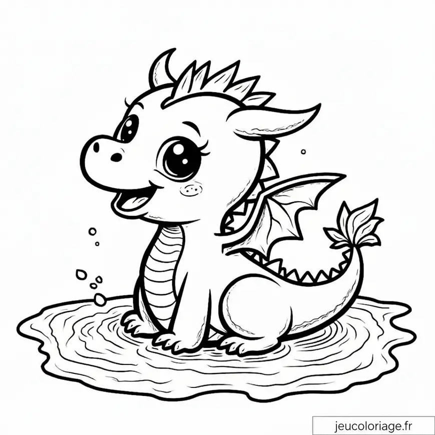 Bébé dragon mignon à colorier pour enfants
