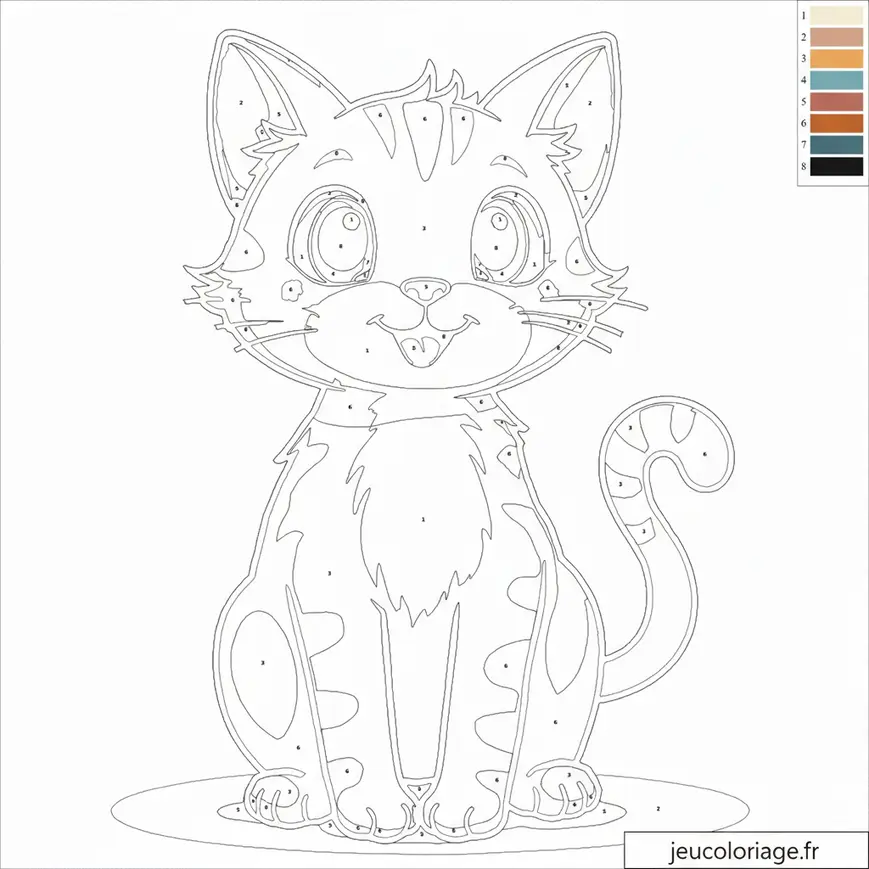 Chat adorable à colorier pour enfants : éveil créatif assuré