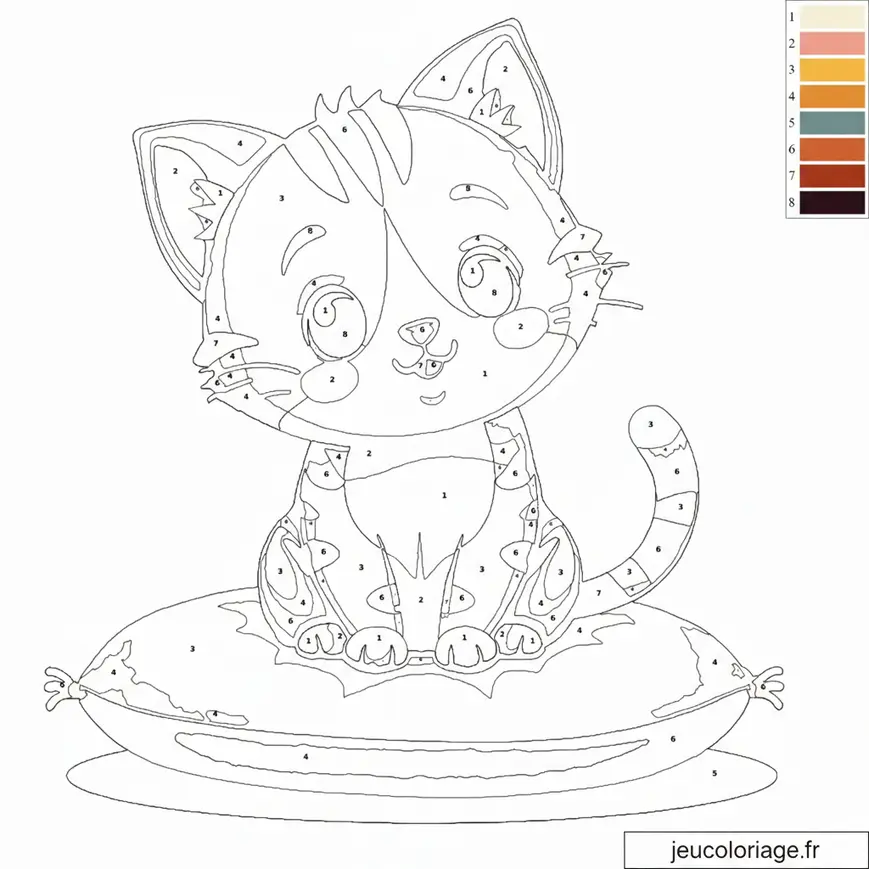 Chat mignon à colorier : amusant et relaxant pour enfants