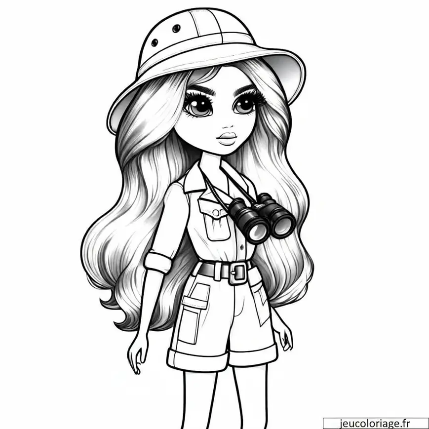 Coloriage Barbie en Safari
