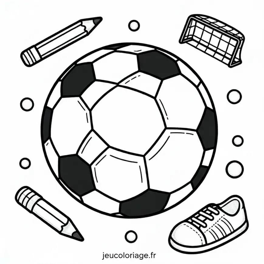 Coloriage Foot Simple pour Maternelle