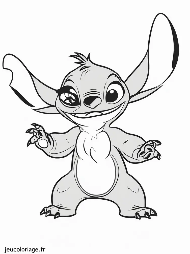 Coloriage Lilo et Stitch dansant ensemble