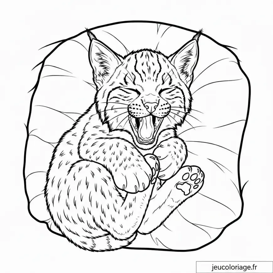 Coloriage Lynx Rigolo: Explore la Nature et Détente