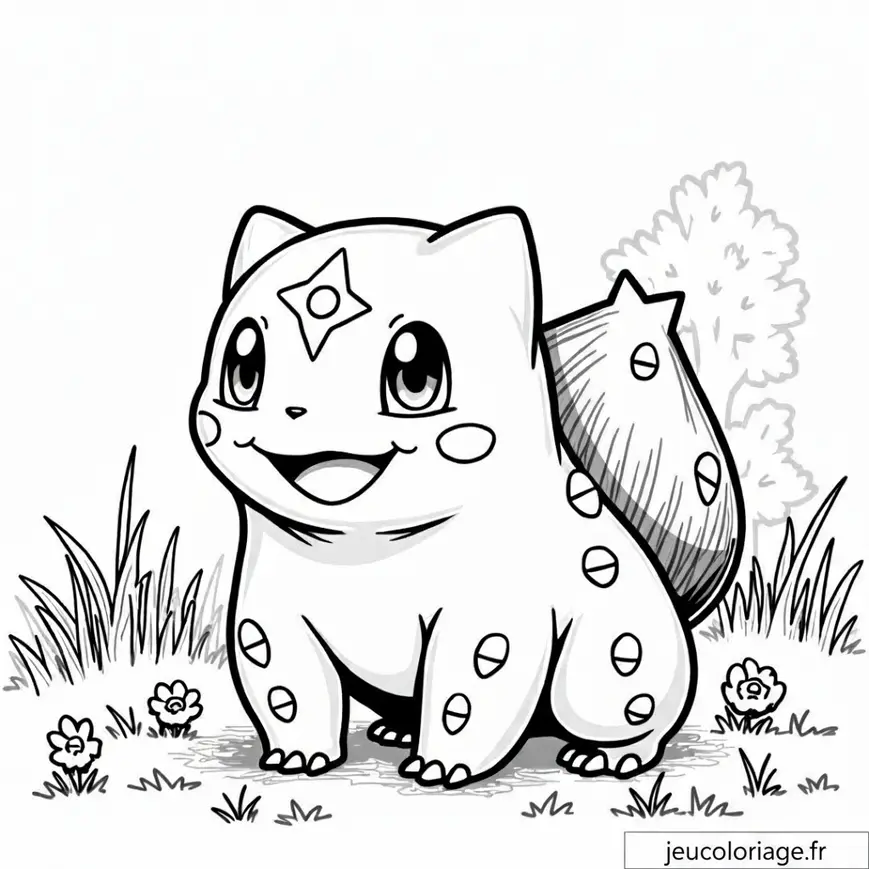 Coloriage Pokémon Bulbizarre pour Enfants: Jardin Fantaisie
