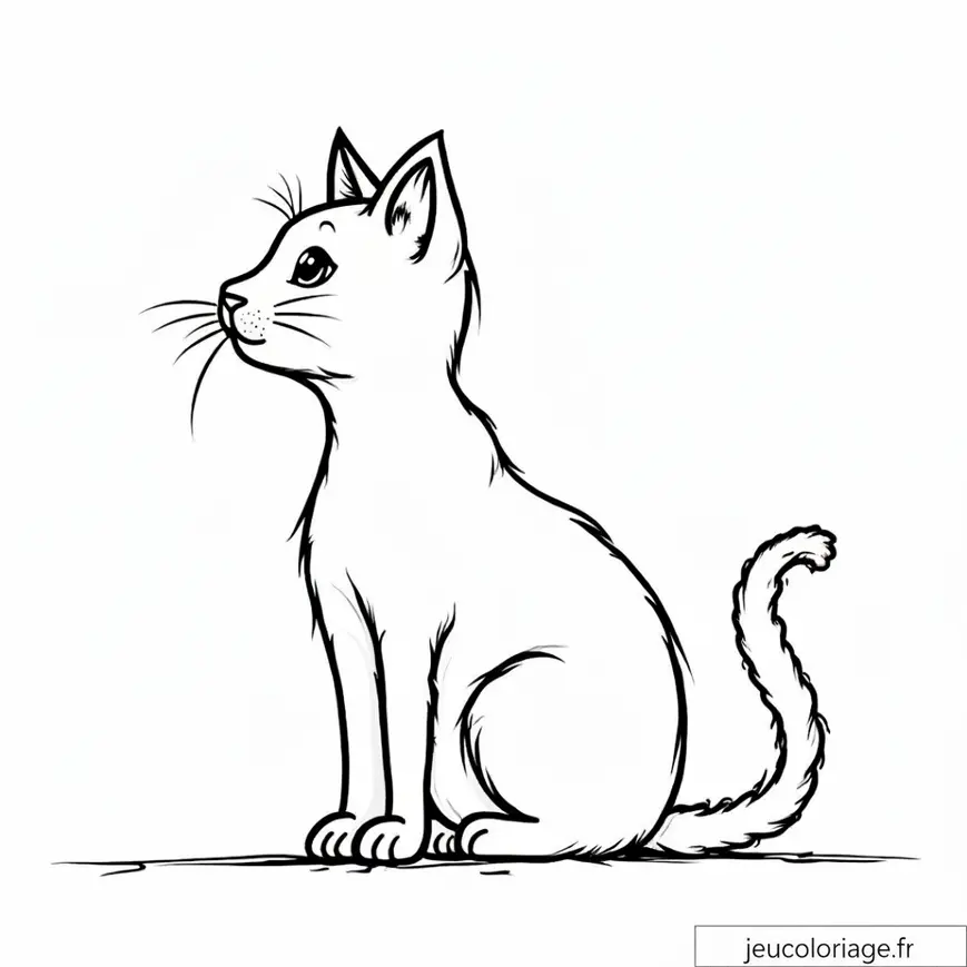 Coloriage de chat élégant à imprimer et colorier