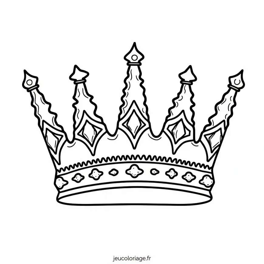Coloriage de couronne royale scintillante pour enfants