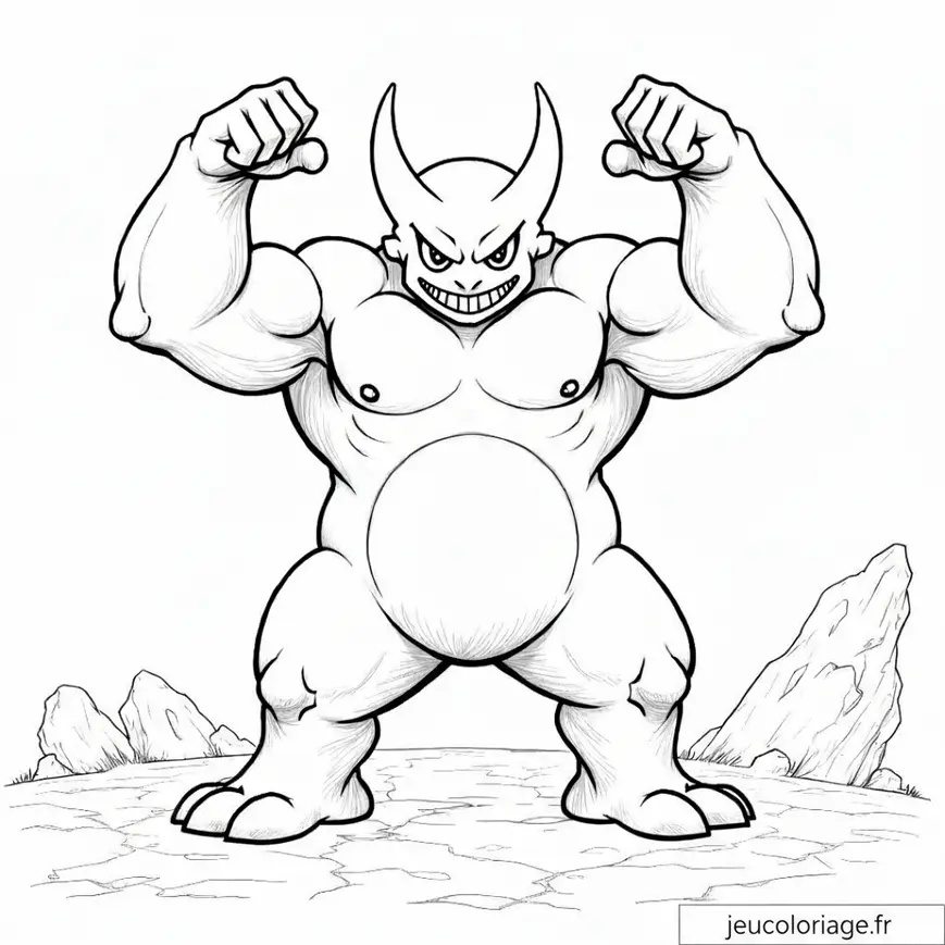 Coloriage de monstre puissant pour enfants créatifs