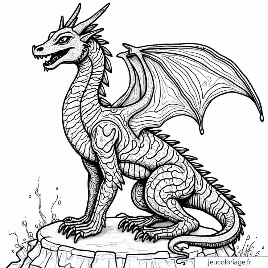Coloriage dragon mythique pour éveiller la créativité