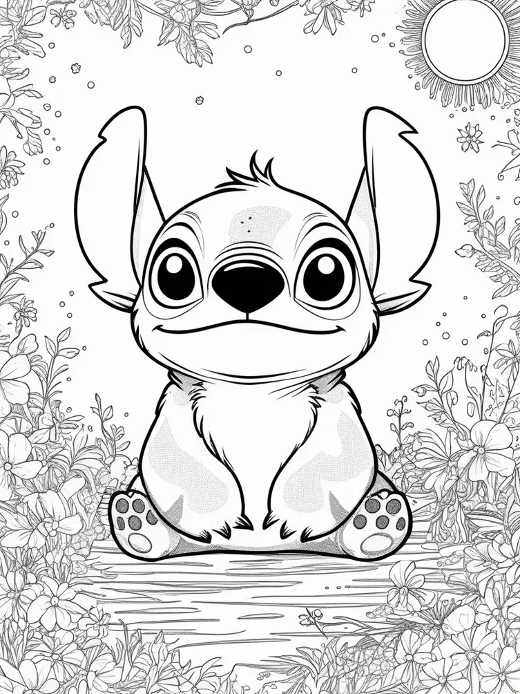 Dessin à colorier de Stitch en cosmonaute