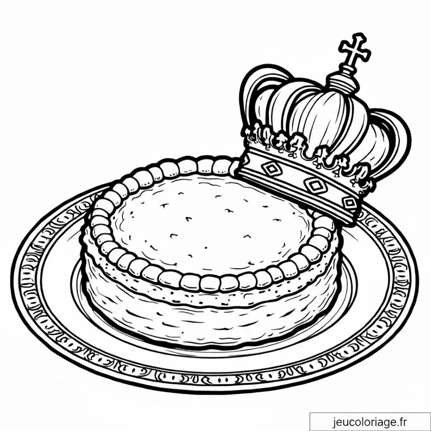 Galette des Rois et Couronne à colorier pour enfants