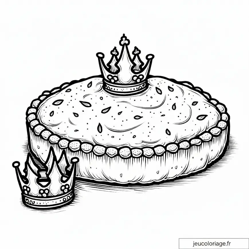 Galette des Rois à colorier : couronnes et gourmandises