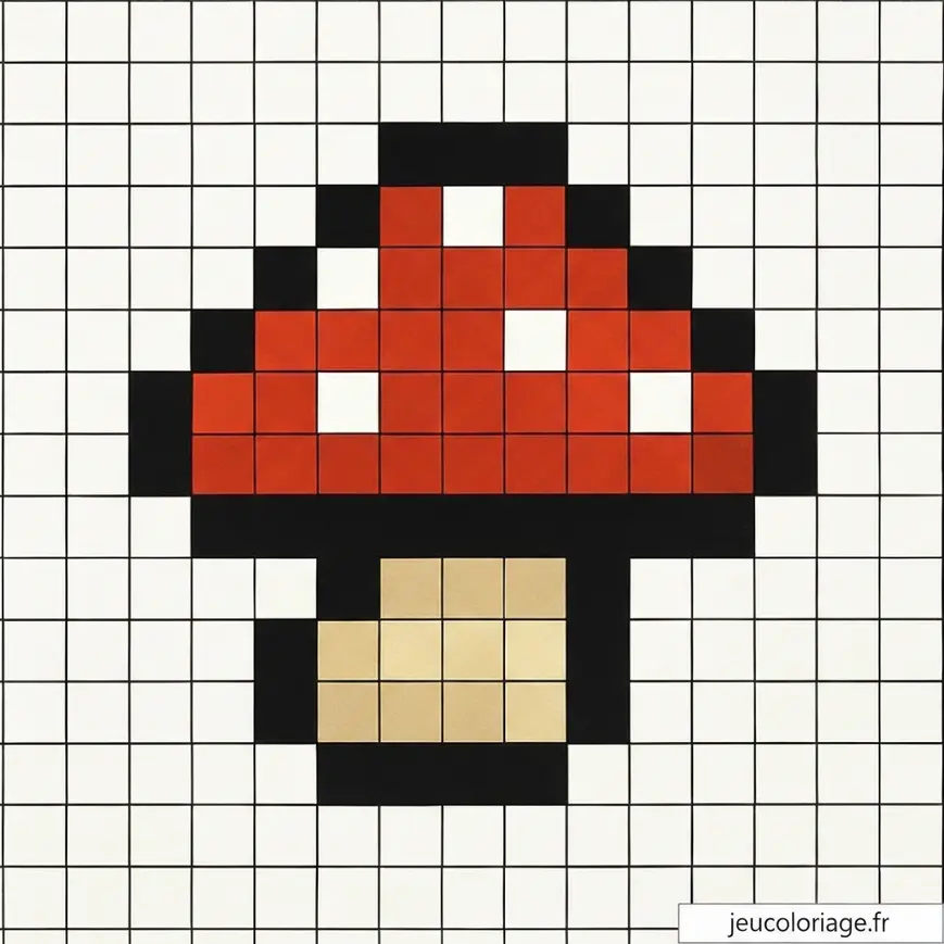 Pixel art : Reproduisez un champignon emblématique facilement