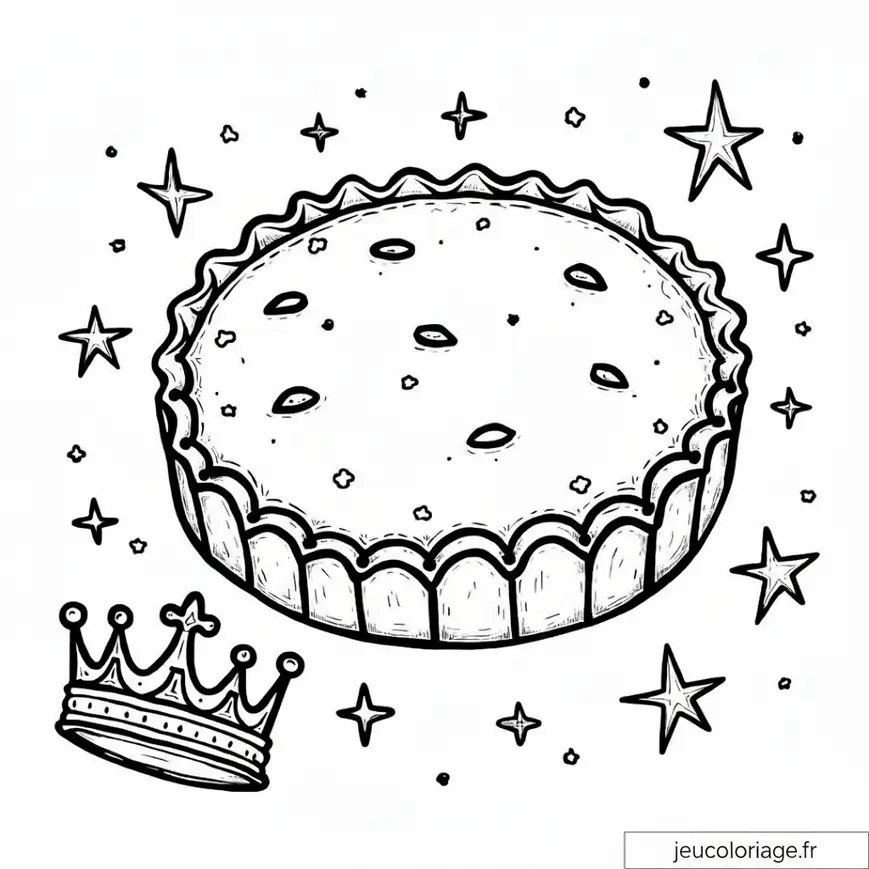 Tarte magique à colorier pour enfants