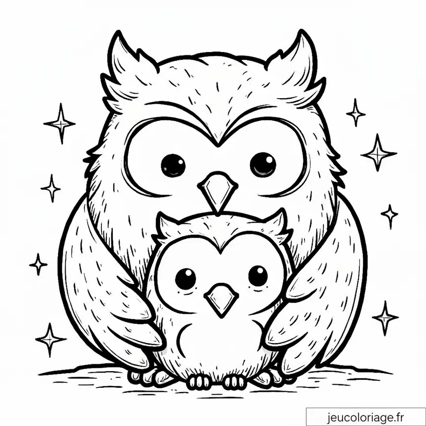 Chouettes adorables à colorier pour enfants