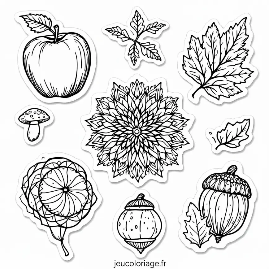 Coloriage Automne : Nature et Mandalas à Colorier