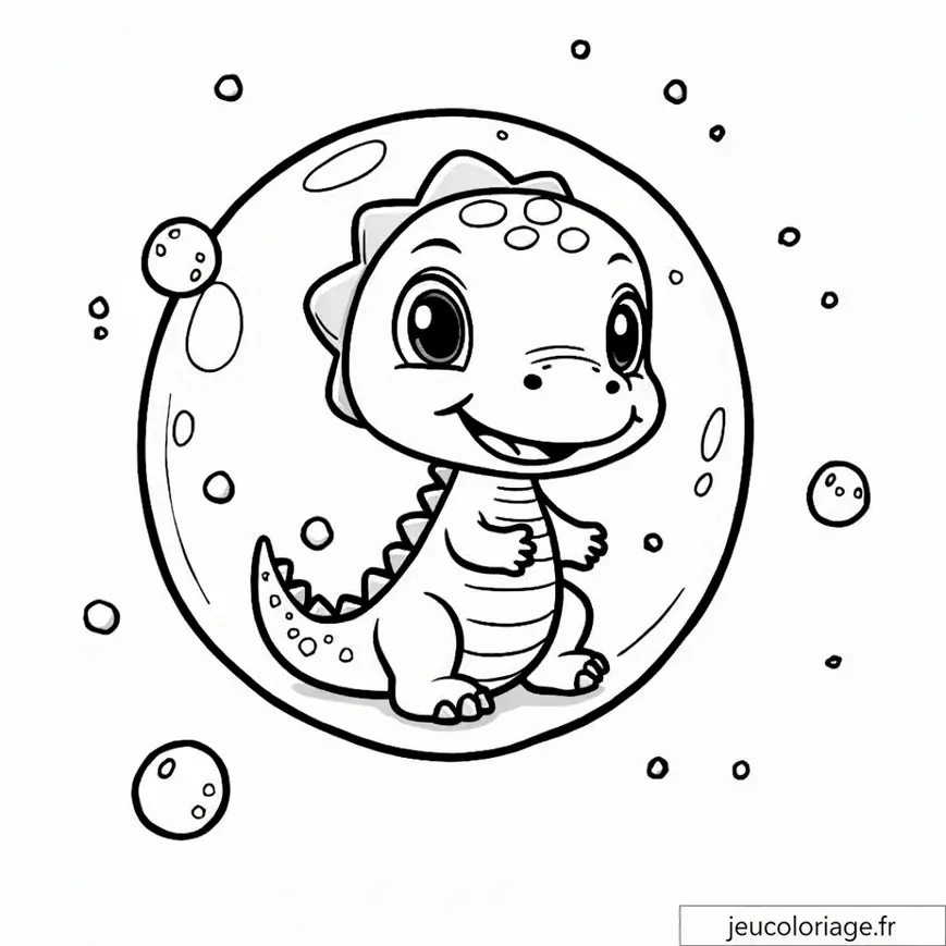 Coloriage Dino Rieur en Bulles pour Stimuler la Créativité