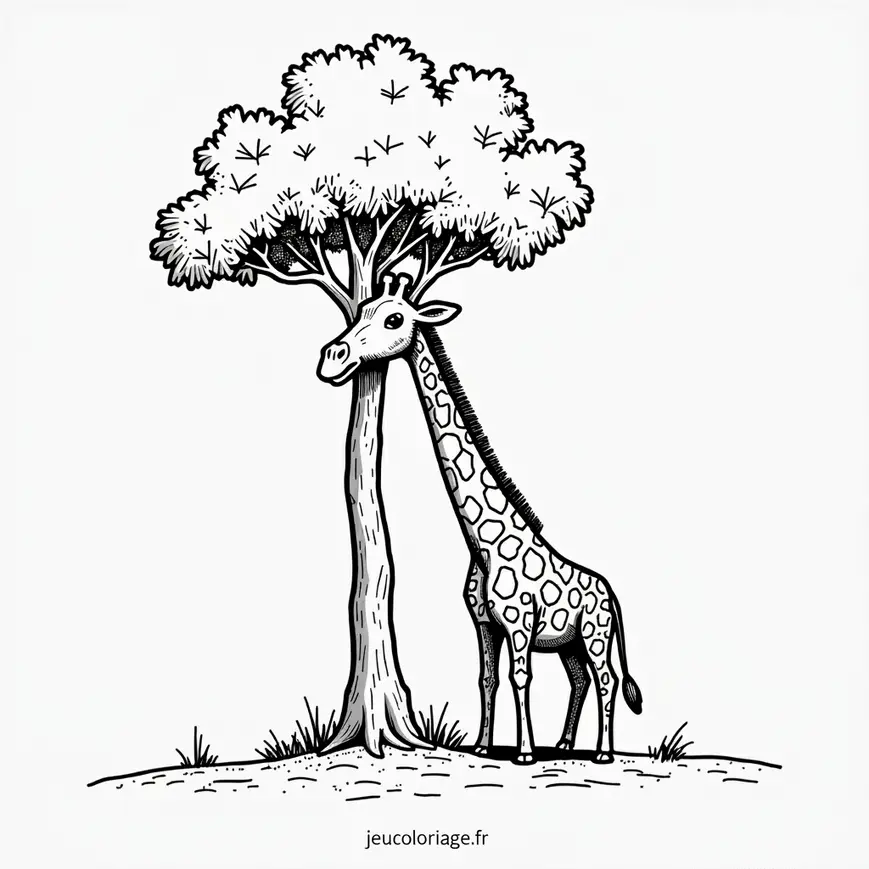 Coloriage Giraffe : Dessin à colorier pour les enfants