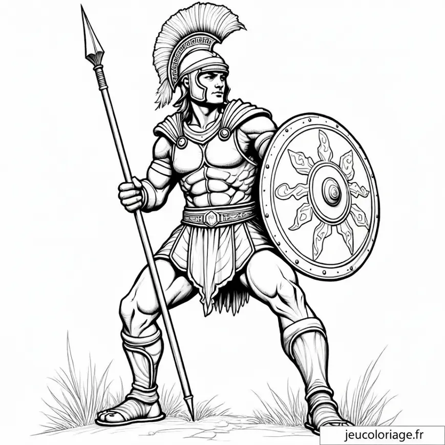Coloriage Guerrier Romain : Héros de la Mythologie