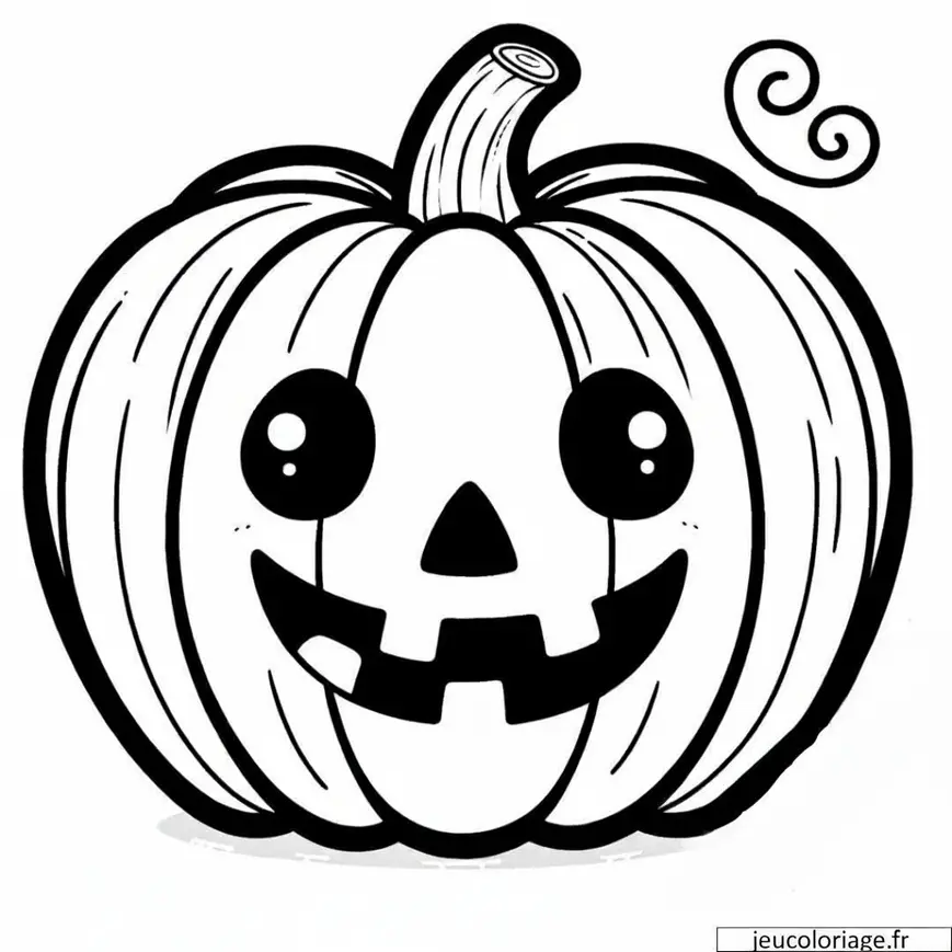 Coloriage Halloween de citrouille souriante