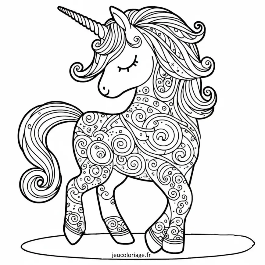 Coloriage Licorne Magique