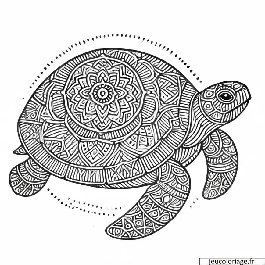 Coloriage Mandala Tortue