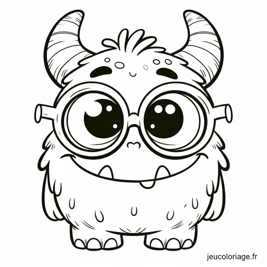Coloriage Monstre Rigolo avec des Lunettes