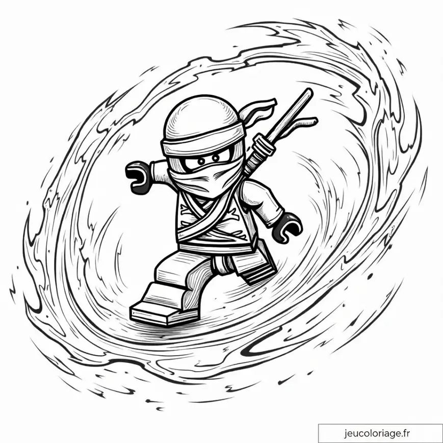 Coloriage Ninja Lego dynamique pour les enfants