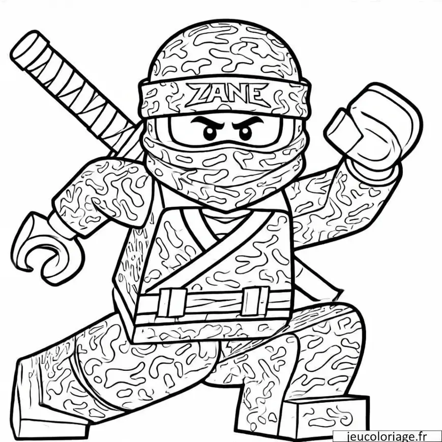 Coloriage Ninjago Zane camouflé