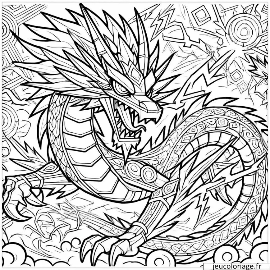 Coloriage Ninjago dragon de foudre de Jay