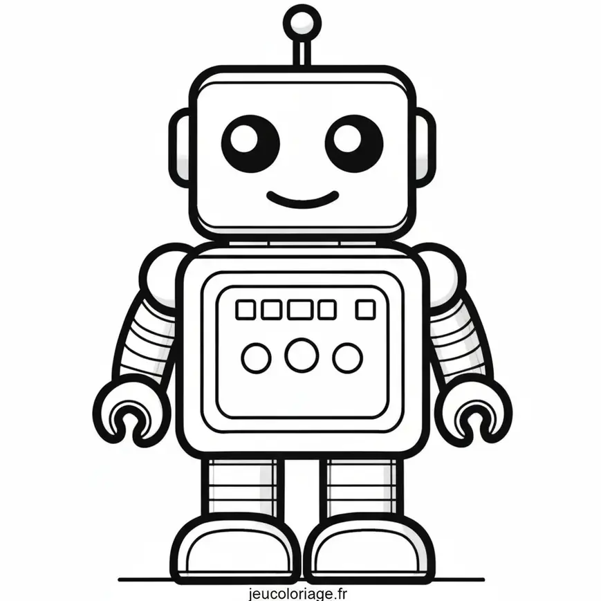 Coloriage Petit Robot Amical