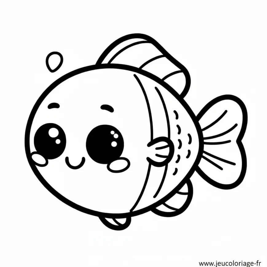 Coloriage Petit poisson souriant