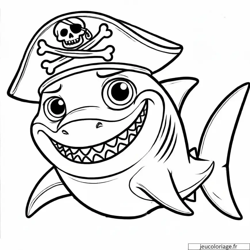 Coloriage Requin Pirate