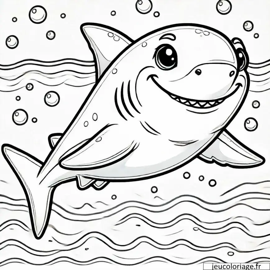 Coloriage Requin Sourire