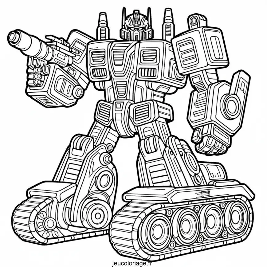 Coloriage Robot Transformer (Forme Tank)