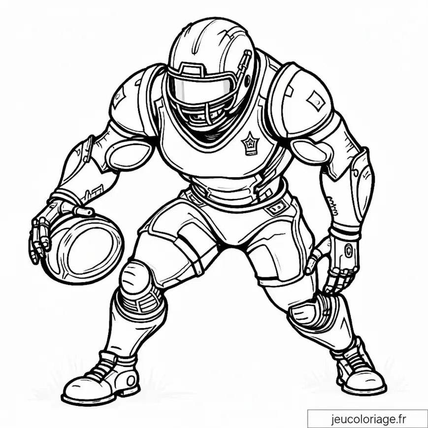 Coloriage captivant de joueur de football américain à imprimer