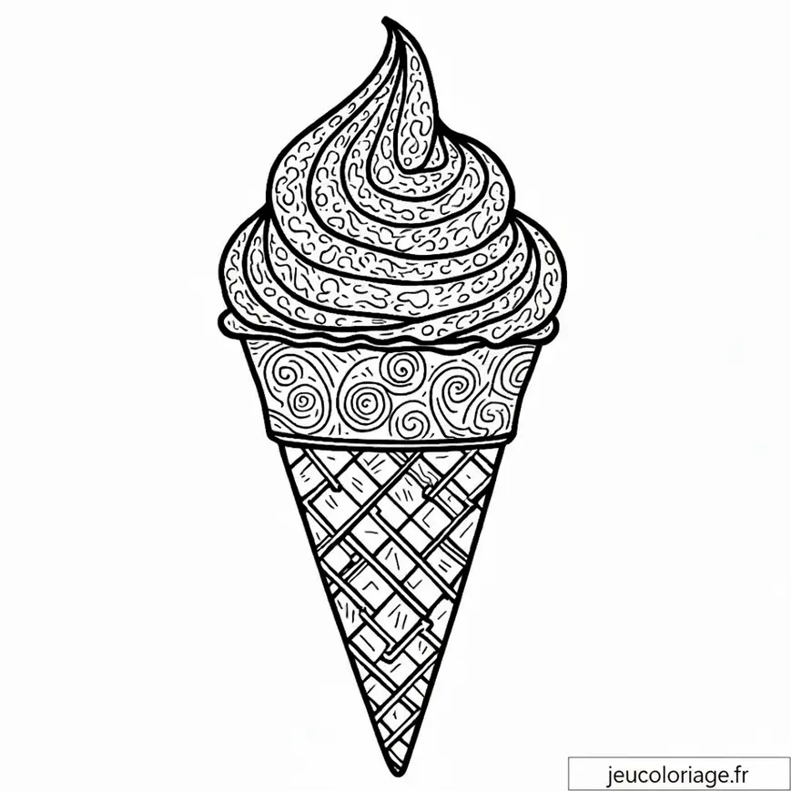 Coloriage créatif de cornet de glace artistique