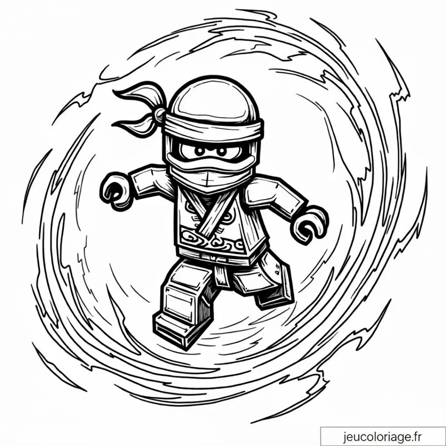 Coloriage de Ninja en Action pour Enfants Passionnés