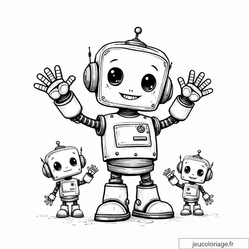 Coloriage de Robots Amicaux : Amusez-vous à les colorier !