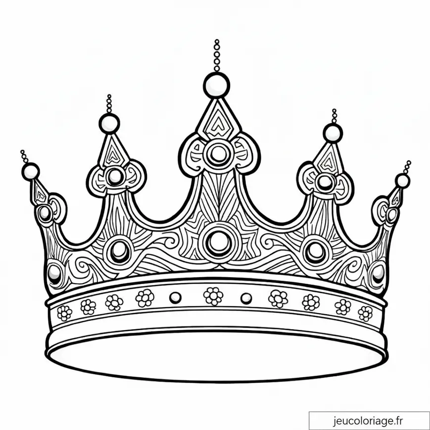 Coloriage de couronne royale détaillée pour enfants