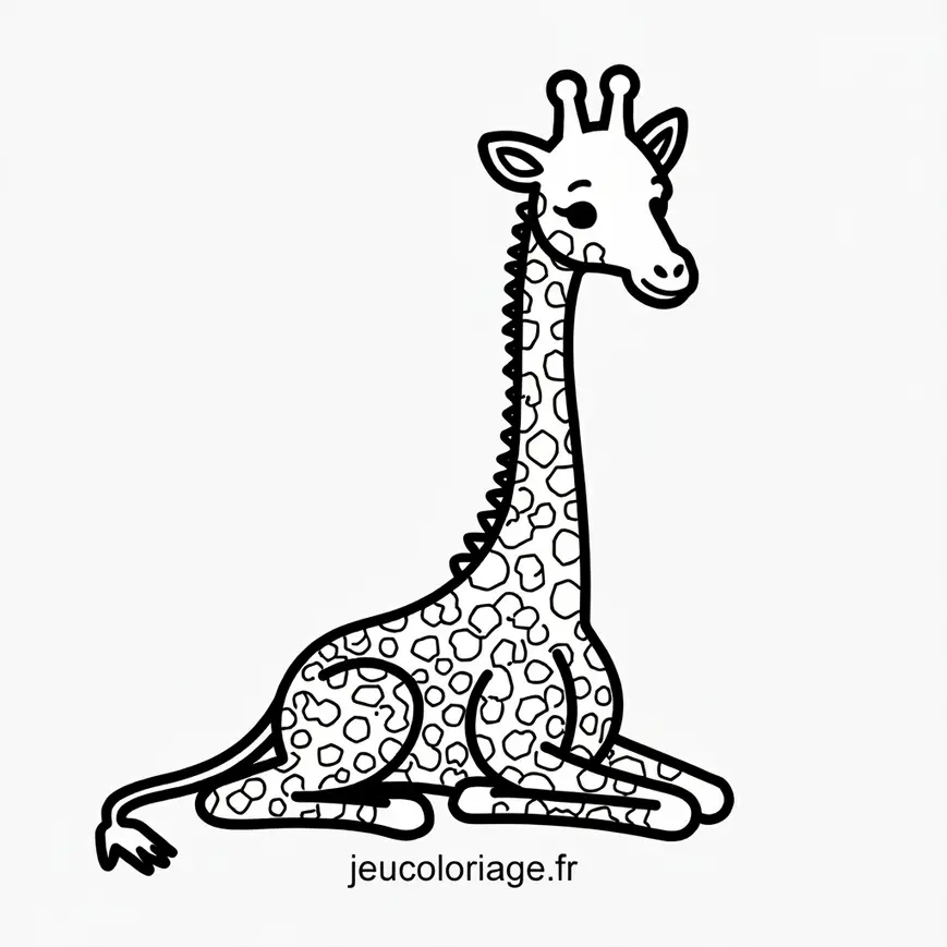 Coloriage de girafe amusant pour enfants