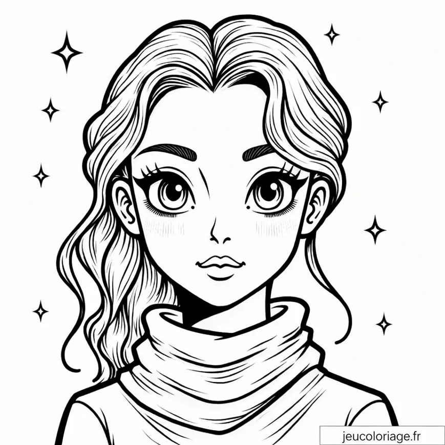 Coloriage de personnage manga stylé pour enfants créatifs