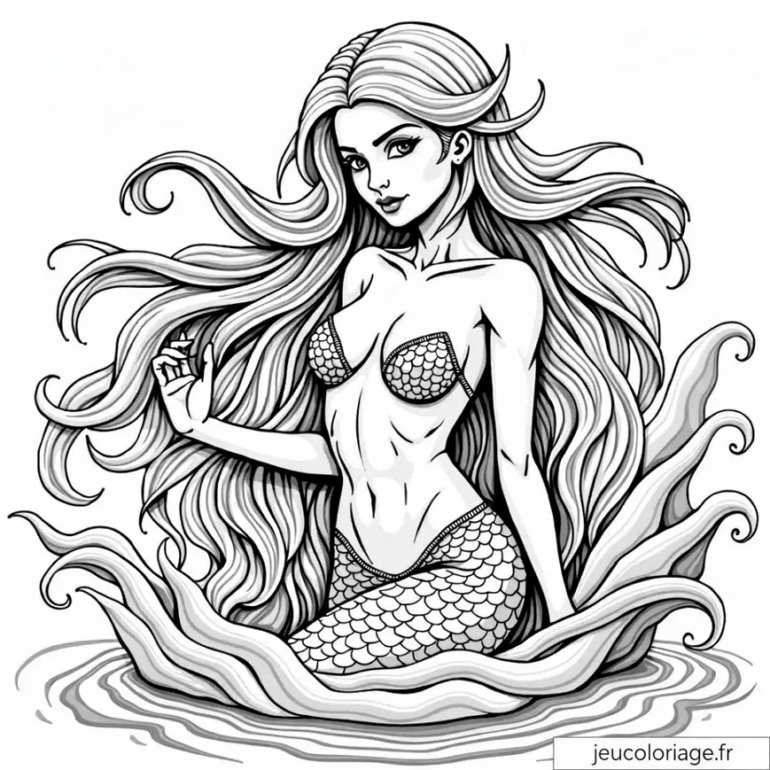 Coloriage de sirène magique pour une touche artistique