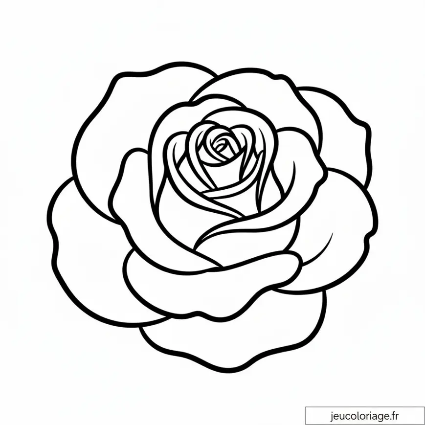 Coloriage fleur rose élégant pour moments créatifs