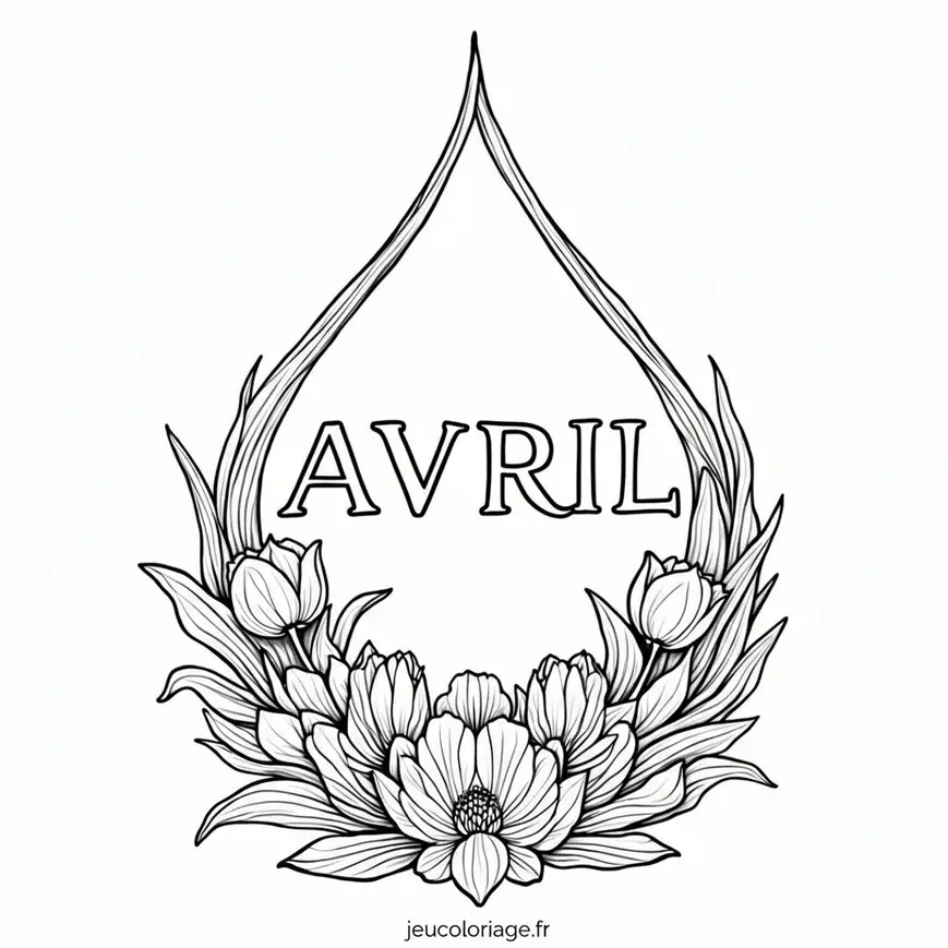 Coloriage floral pour avril : fleurs printanières à colorier