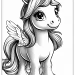 Coloriage Licorne et châteaux