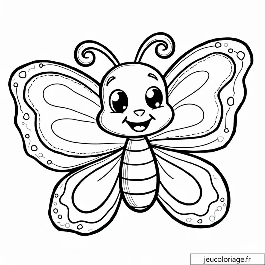 Coloriage papillon adorable pour éveiller la créativité