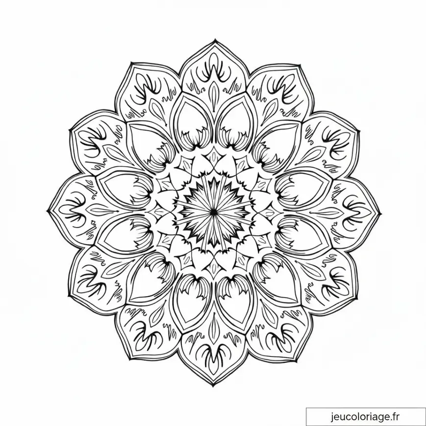 Coloriez une splendide mandala florale pour détente et créativité