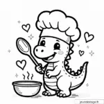 Coloriage Dinosaure Mignon