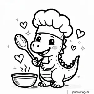 Coloriage Dinosaure Mignon