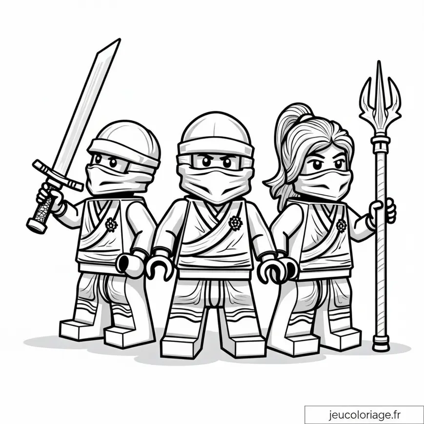 Ninjas Lego à colorier : aventure de héros miniatures
